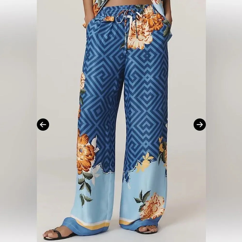 MAEVE Straight-Leg Pull-On Silk Pants -